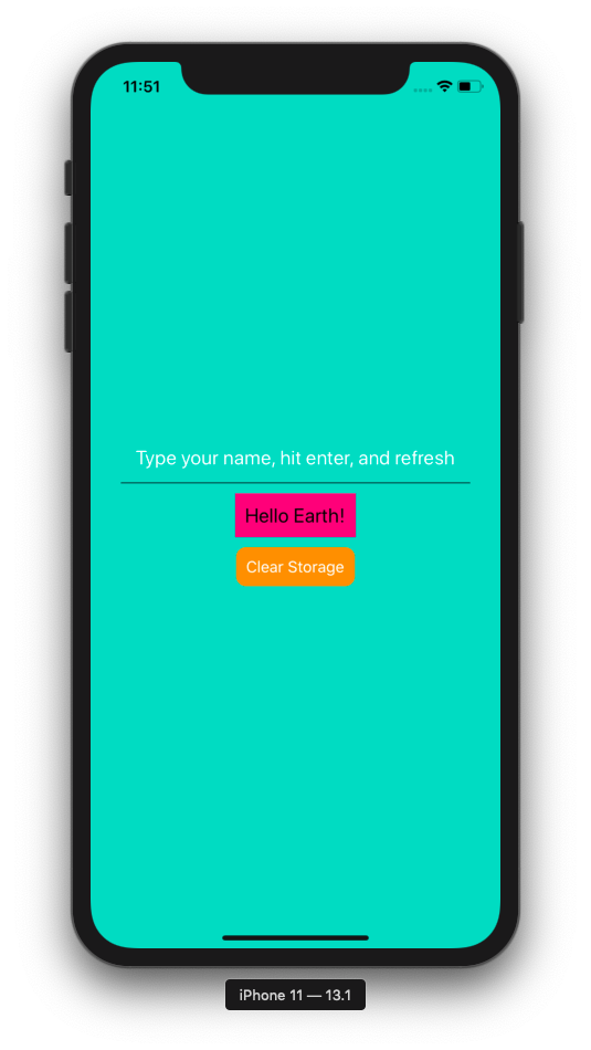 default value shown